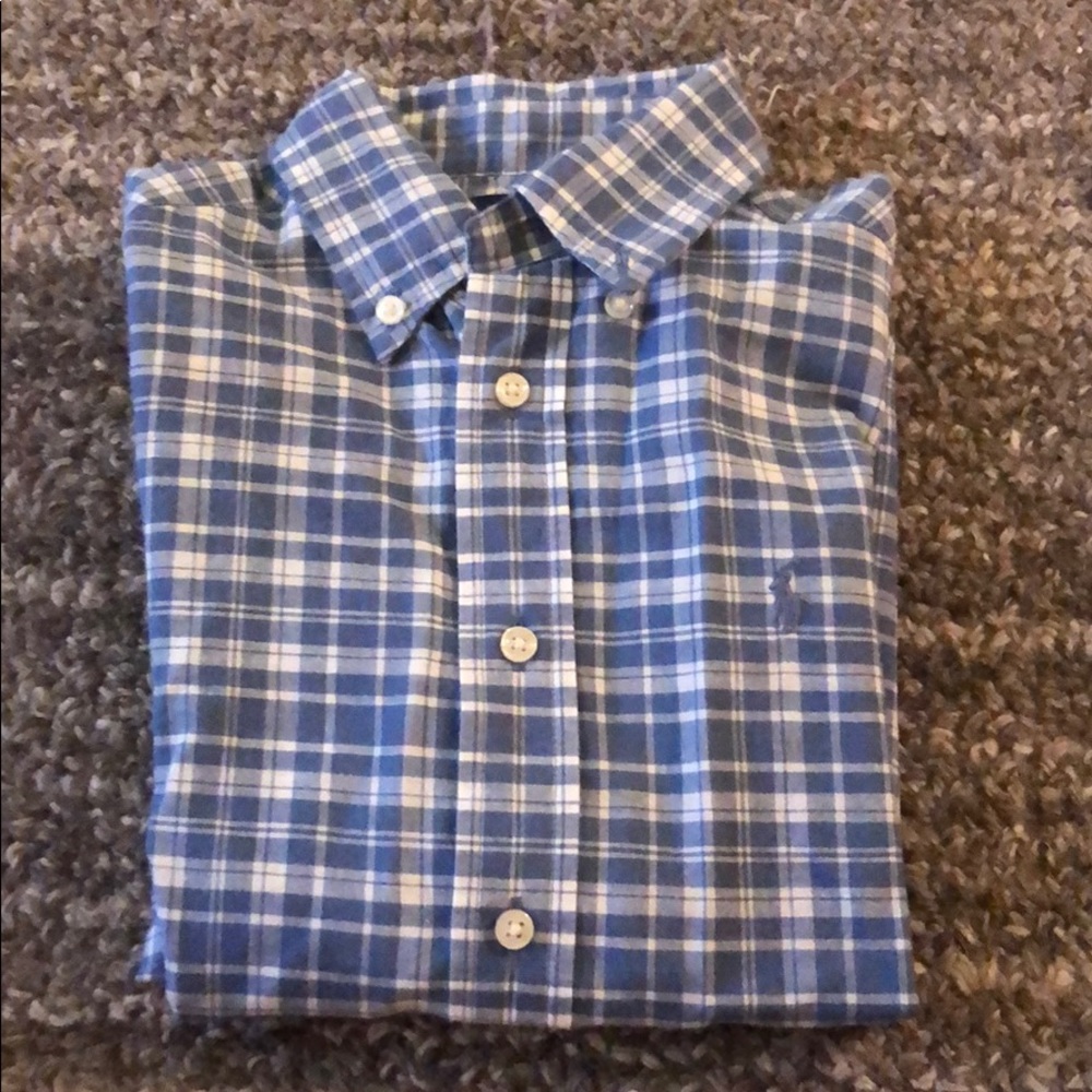 Polo Ralph Lauren boys 5 blue-white checked shirt
